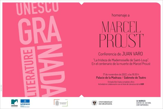 Cartel de la conferencia de Juan Varo sobre Marcel Proust