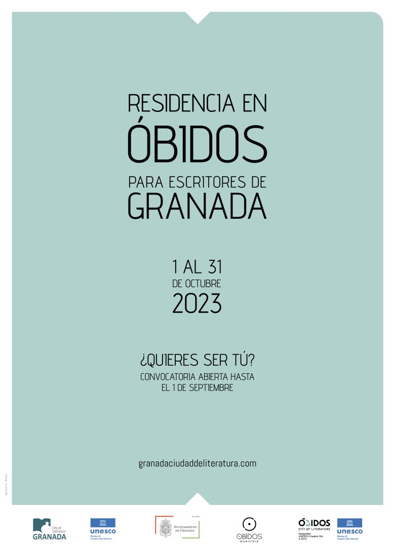 Cartel Residencia Obidos para Escritores de Granada 2023