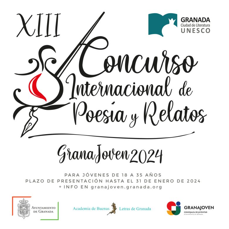 Cartel del Concurso Internacional de Poesía y Relato Granajoven 2024