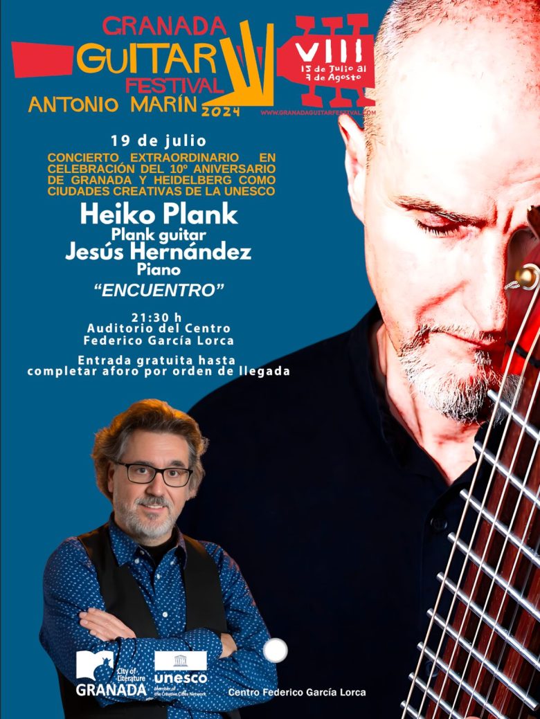 Cartel del concierto de Heiko Plank y Jesús Hernández en el Festival de la Guitarra de Granada