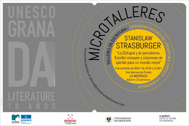 Cartel del microtaller sobre EUtopía y periodismo por Stanislaw Strasburger