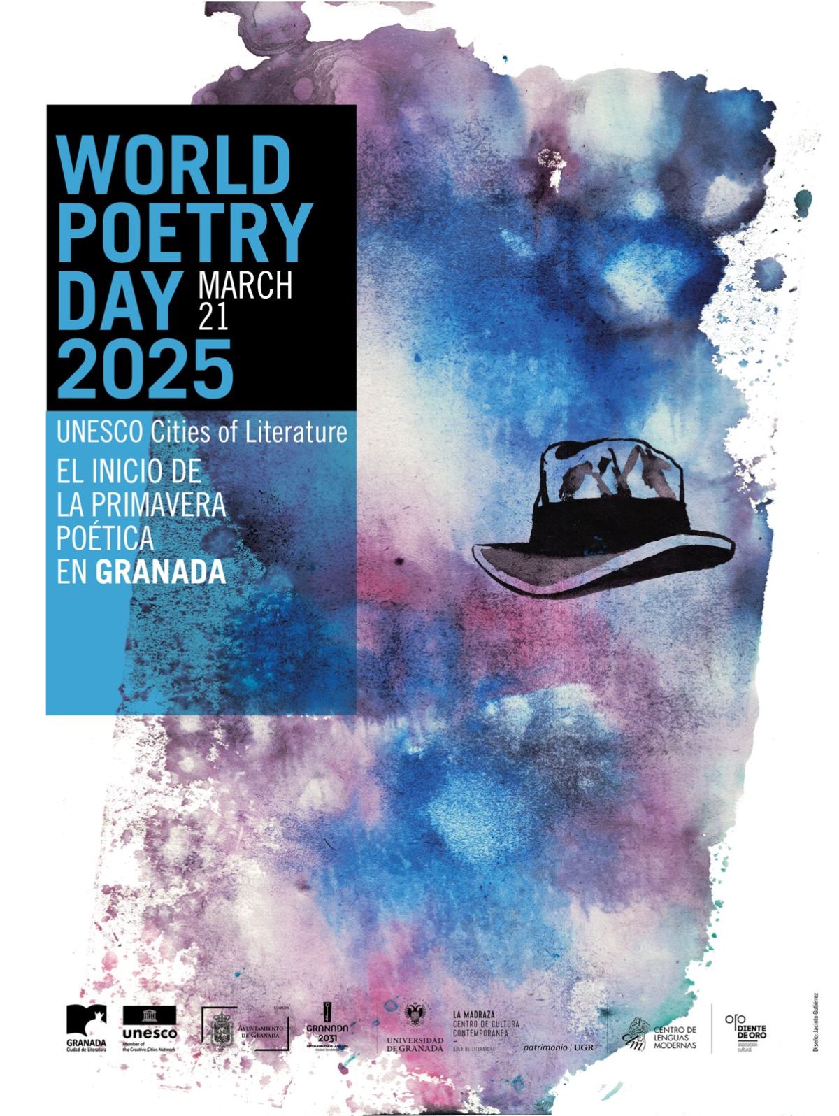 Cartel del Día Mundial de la Poesía en Granada 2025