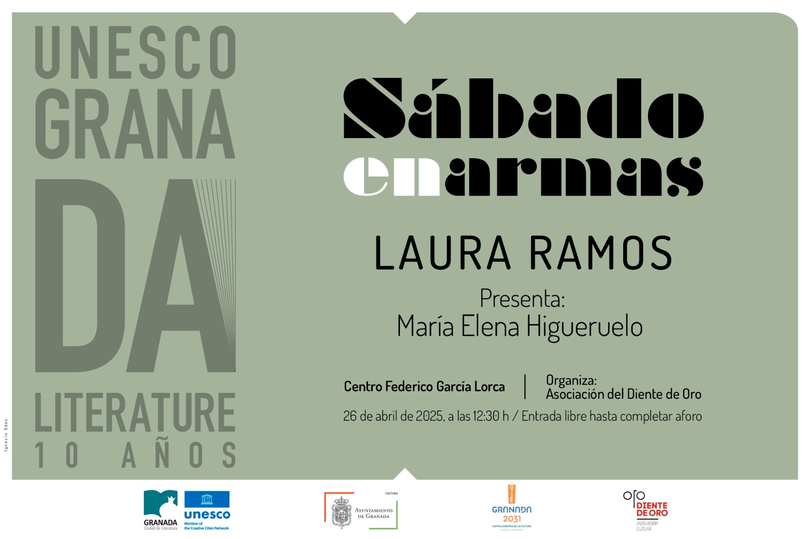 Cartel de la lectura de Laura Ramos en Sábado en armas