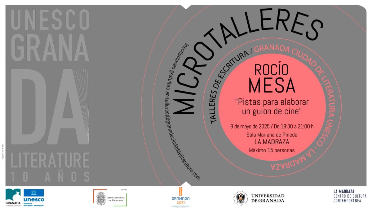 Cartel del microtaller de Rocío Mesa sobre Guion de cine