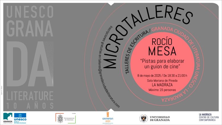 Cartel del microtaller de Rocío Mesa sobre Guion de cine