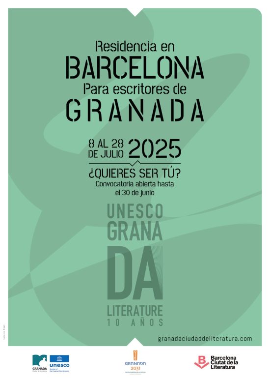 Cartel de la Residencia en Barcelona para escritores de Granada 2025