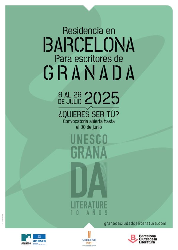 Cartel de la Residencia en Barcelona para escritores de Granada 2025