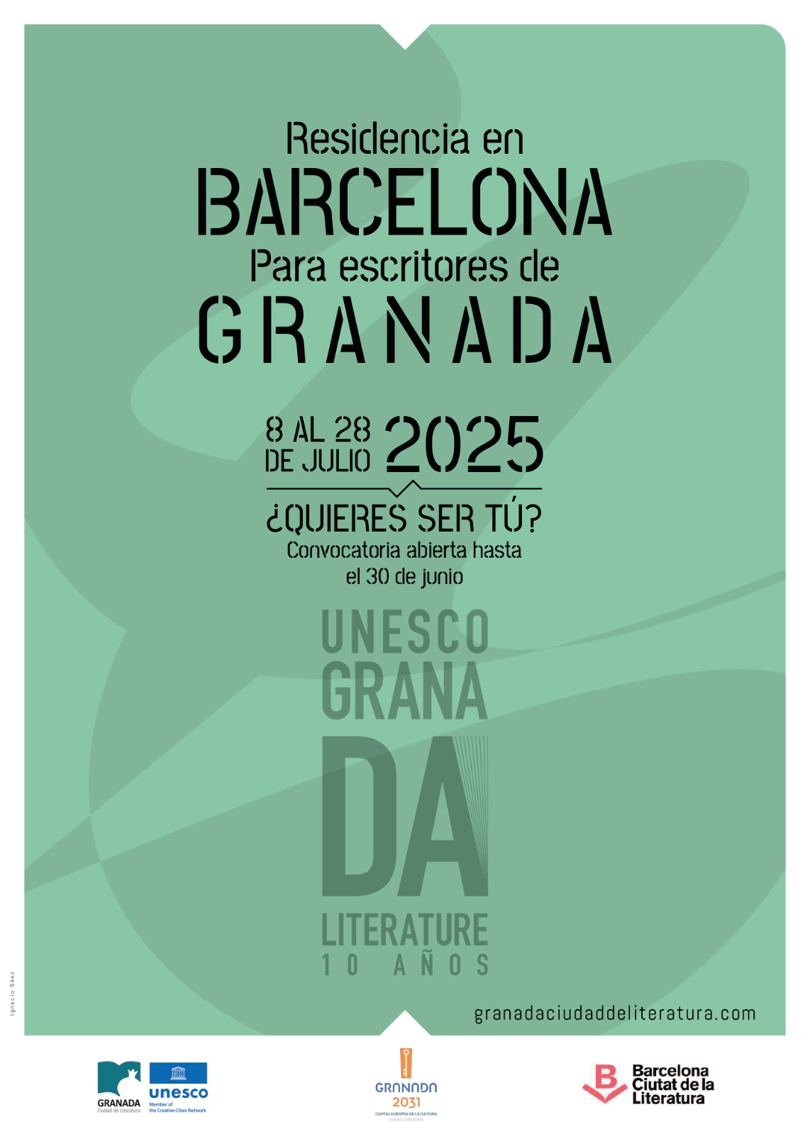 Cartel de la Residencia en Barcelona para escritores de Granada 2025