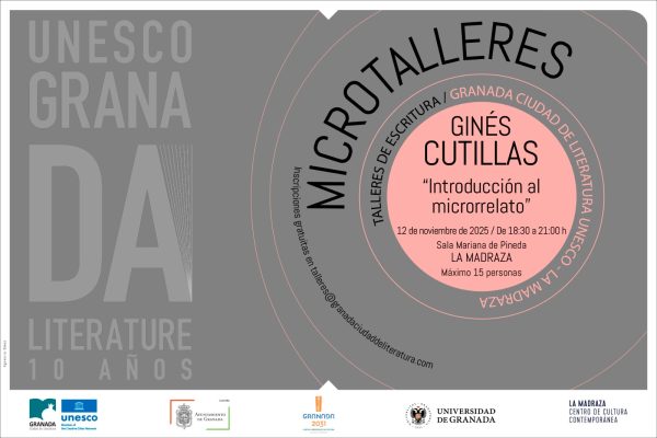Cartel del microtaller de Ginés Cutillas sobre microrrelato