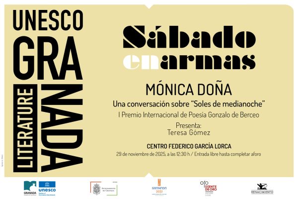 Cartel de la lectura de Mónica Doña en el ciclo Sábado en armas, 29 de noviembre de 2025