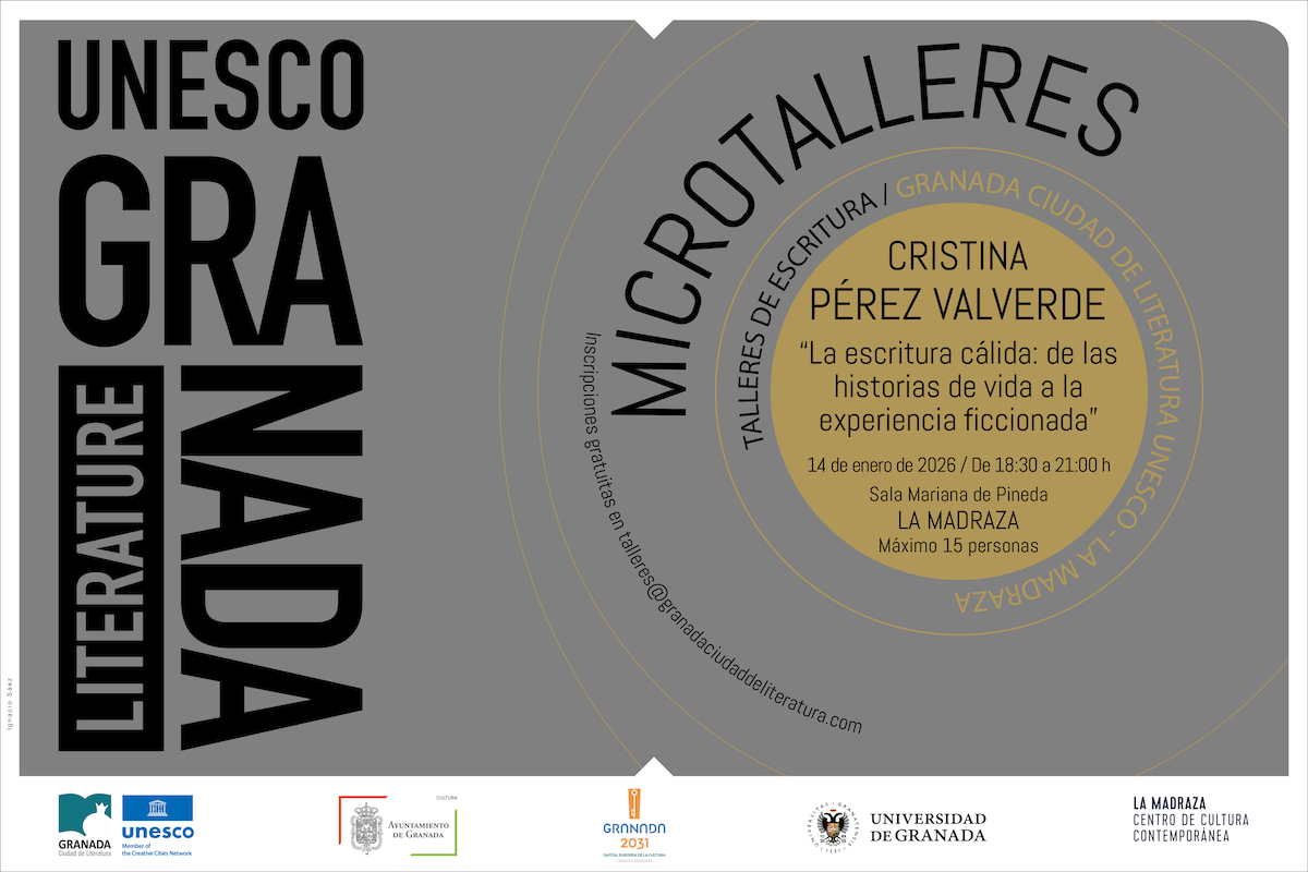 Cartel del Microtaller de Cristina Pérez Valverde en la Madraza el 14 de enero de 2026