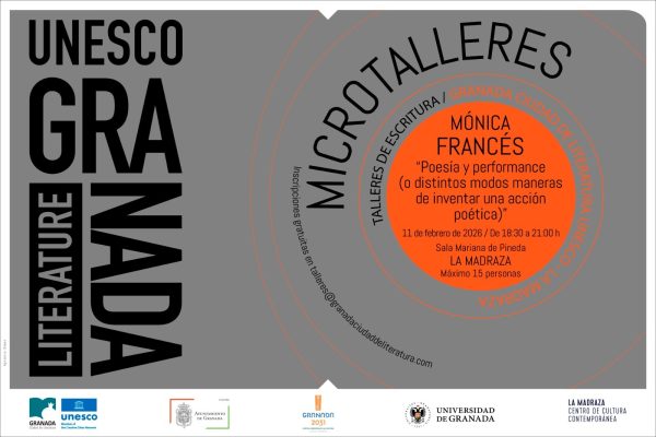 Cartel del microtaller de Mónica Francés sobre Poesía y Performance en la Madraza el 11 de febrero de 2026